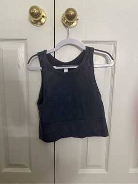 Nikibiki Navy Ribbed Crop Tank